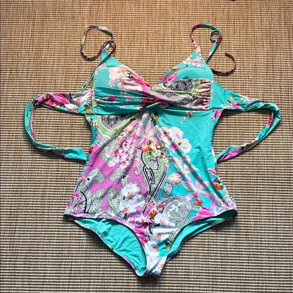 Blumarine Floral Paisley One-Piece Swimsuit